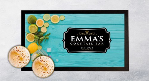 Personalised bar runner mat - bar,