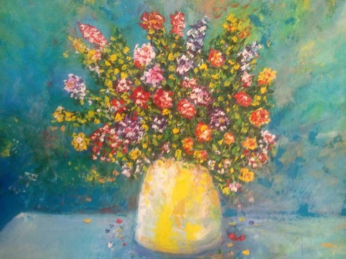 Quadro olio tela spatolato - quadro,