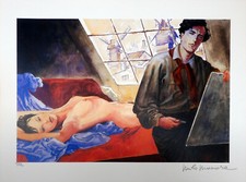 MANARA STAMPA FIRMATA OMAGGIO AL PITTORE MODIGLIANI P.A.