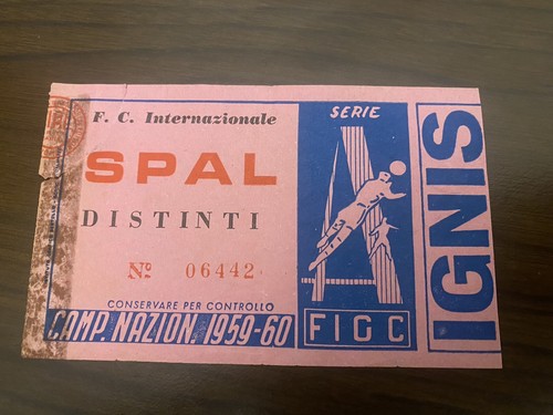 Inter spal biglietto ticket - inter-spal, biglietto/ticket