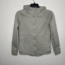 NORTH FACE Giacca Donna Piccola Neo Termica Snap Felpa con Cappuccio Grigio Erica Maglia