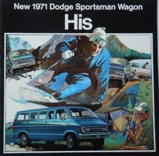 1971 Dodge Sportsman Wagons His-Hers B100 B200 B300 Custom Camper Sales Brochure