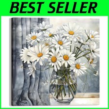 Arte su tela margherita grigia