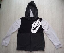 NIKE Felpa cappuccio Grey/Black Vintage Ottimo Usato HIP-HOP FUNK Hoodie RARA !!