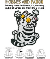 Patch gatto tigrato si arrampica sugli specchi iron on toppa termoadesiva unghie