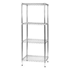 Scaffale 4 Ripiani Acciaio cromato Mobile Libreria Multiuso 34x34xH.60 CM arredo