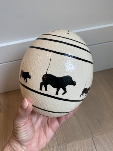 Hand painted ostrich egg art - ostrich,