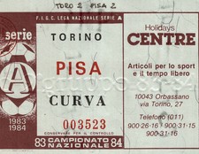 BIGLIETTO STADIO, TICKET - 1983-84, TORINO Vs. PISA - Campionato Serie A