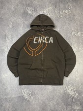 Felpa con cappuccio e zip vintage anni 00 circa skateboard Y2K streetwear taglia M