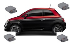 TELO COPRIAUTO TELATO FELPATO FIAT 500 ANNO 2009 IMPERMEABILE  ZIP LATO GUIDA