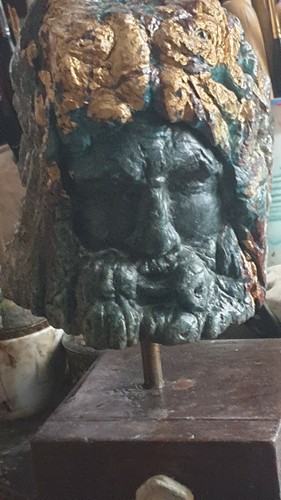Scultura pietra steatite oro - pietra, e