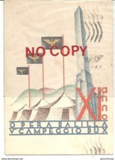 Fascismo Opera Nazionale Balilla V° Campeggio Dux XI Anno Annullo Roma Campo Dux