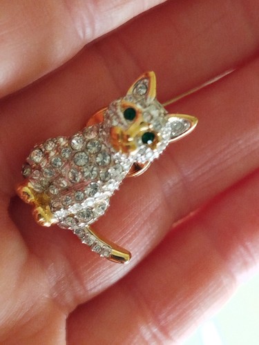 Spilla swarovski gatto - spilla, vintage