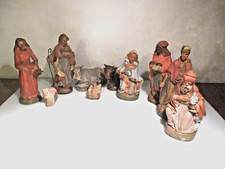 Presepe artigianale in terracotta personaggi re maggi e statuine cm 20