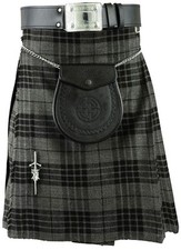 Abito tradizionale Highlands scozzese da uomo grigio kilt tartan kilts