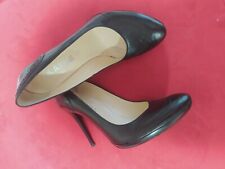 Scarpe décolleté donna 38 nere tacco spillo punta tonda pelle vitello