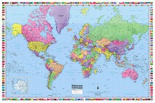 Cool Owl Maps Mappa del Mondo da Parete Poster GIGANTE 54"x36" Carta Rotolata