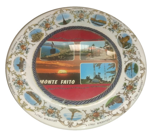 Vecchio piatto souvenir monte - piatto,