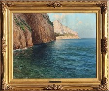 Michele Federico ( Capri 1884 - 1966 ) "Capri " olio su tela 56 x 70