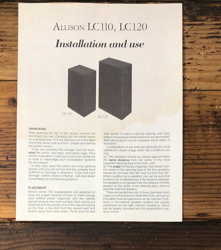 Allison acoustics 110 lc - 110,