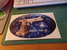 ADESIVO STICKER VINTAGE kleber tiro a segno pistole feinwerkbau  aw93 cal 22
