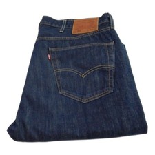 Levi Lotto 501 Big E Jeans dritti blu vita 38 gamba 32 W38 L32 bottoni mosca (Q7900)