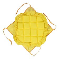 Coprisedie 6 Cuscini Sedia Ali Volant Lacci Tinta Unita Giallo Retro a Fantasia