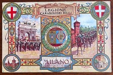 CARTOLINA MILITARE "LEGIONE CARABINIERI REALI-MILANO" VIAGGIATA 1911