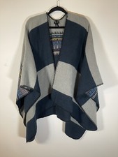 Scialle a righe in finto cashmere mantello Modena sciarpa calda avvolgente oversize verde e grigio