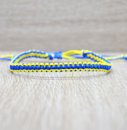 Bracciale corda blu giallo