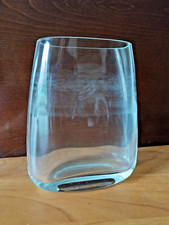 Vaso da fiori liscio schiacciato vaso in vetro / cristallo RARO