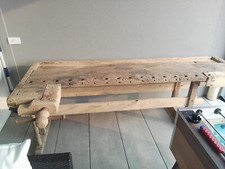 Tavolo da falegname antico , tavolo in legno, per taverna o locale. 284 cm.