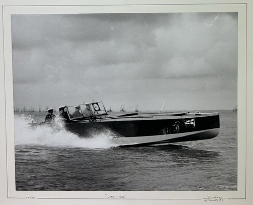 Vintage motorboat launch oma - motorboat,,