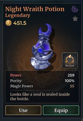 Night wraith potion 100 - ss,