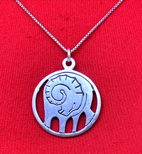 CIONDOLO OTTAVIANI ANNI 70 CON ARIETE DIAM. 2,5 ARGENTO 925  CON CATENINA CM 46