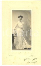 1902 MILANO Ritratto di giovane donna in abito bianco *Foto LEONE RICCI 17 x 28