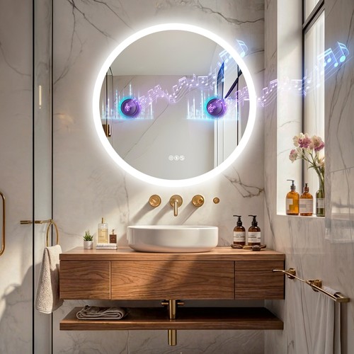 Specchio bagno rotondo - led, con