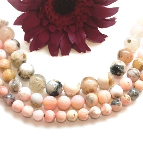 Perles opales rose pérou - opales,