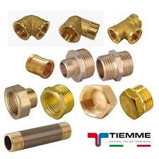RACCORDERIA Tiemme IN OTTONE GIALLO ACQUA / GAS 1/2"-3/4"-1" Made in Italy