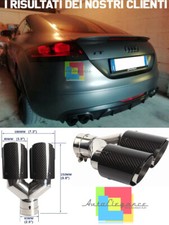 AUDI TT 8J 2006-2014 LOOK SPORTIVO STT COPPIA TERMINALI ACCIAIO INOX CARBON -VN