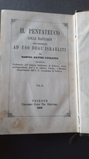 IL PENTATEUCO Colle Haftaròt Luzzatto vol II 1859 Ebraico Ebreo libro antico