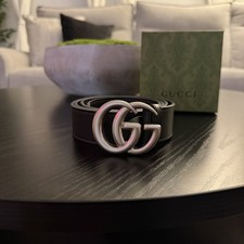 Cintura Gucci nera con argento