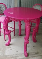 Tavolo alto da salone stile barocco laccato con 2 sedie