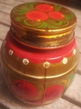 BARATTOLO / CONTENITORE DI VETRO DECORATO A MANO - PEZZO UNICO DA COLLEZIONE