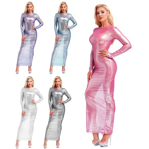 Maxi abito donna lucido