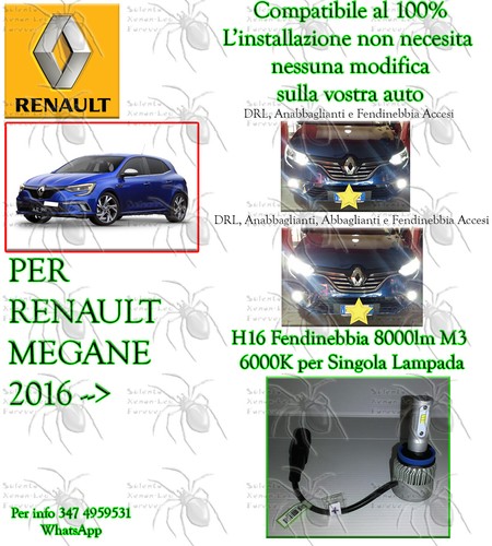 Lampada led h16 8000lm 6000k - 8000lm,