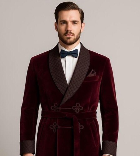Men handmade velvet smoking - men's,