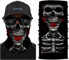 Scaldacollo Multifunzionale Bandana Tubolare Teschio Unisex per Moto, Sport Outd