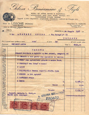 crv 045 Fattura bollata 1928 GELOSA BENIAMINO Lissone Trieste - Mobili e affini