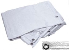 TELO TELONE STUOIA BIANCA CON OCCHIELLI COPERTURE ESTERNO LEGNA 1,8X25 MT